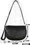 Women's Black Genuine Soft Leather Multi-Eye Daily Messenger Style Shoulder Bag - 2