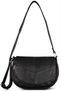 Women's Black Genuine Soft Leather Multi-Eye Daily Messenger Style Shoulder Bag
