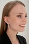 Women's 2 Row Model Crystal Zircon Stone Silver Evening Dress Wedding Party Bridal Promise Henna Daily Earrings - 3