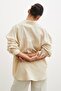 Striped Shirt with Pockets Beige - 5