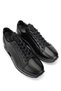 Men's Genuine Leather Black Sneakers & Sports Shoes - 2