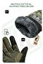 Cold Weather Tactical Gloves Black with Furry Inside Wrist Elastics Protected Military Airsoft Motorcycle - 3
