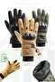 Cold Weather Tactical Gloves Black with Furry Inside Wrist Elastics Protected Military Airsoft Motorcycle - 2