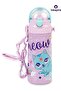 Girl's 550 ml Steel Water Bottle - Water Bottle with Strap, Straw and Lock Lid - 2
