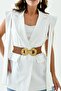 Women's Elastic Brown Belt with Snap Buckle Design 1602 - 5