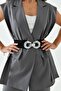 Women's Black Elastic Buckle Belt 1602 - 4