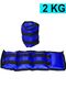 2 Kg Hand Foot Weight 2kg X 2 Pieces Wrist Weight Sand Bag Double Velcro Blue - 4