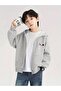 Boy's Gray Smile Printed Zippered Cardigan