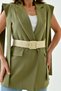 Women's Beige Straw Belt with Butterfly Accessories and Buckle Detail 1879 - 5