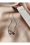 Stainless Steel Silver Color Snake Chain Heart Necklace with Letter
