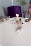 Silver Satin 11 Cm Side Transparent Star Stone Heeled Stiletto Women's Shoes - 2