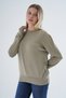 Women's Light Mink 100% Organic Cotton Crew Neck Knitwear Sweater Blouse Trıst-6101 - 4