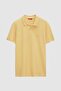 Light Yellow Embroidered Polo Collar 100% Cotton Regular Fit T-shirt - 5