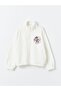 Lcw Kids Fly Pink Stand Collar Minnie Mouse Printed Girls' Zip-Up Sweatshirt