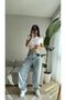 Vane's Belt Buckle Baggy Jeans-Ice Blue