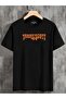 تي شيرت أسود كبير الحجم للجنسين مطبوع عليه TRAVIS SCOATT من الخلف - 2