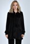 Women's Black Wide Leg Long Velvet Suit