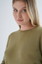 Olive 100% Organic Cotton Crew Neck Knitwear Sweater Blouse - 7