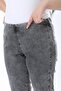 Women's Plus Size Smoked Wash Effect Elastic Waist Denim Leggings Trousers 65N38269 - 3