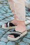 Black Suede Women's Slippers with Tassel and Embroidery Detail - 2