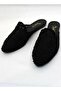 Women's Anatomical Soft Fusbet Sole Straw Knit Closed Front Black Slippers - 3