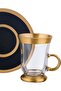 18 Piece Tea and Mirha Set for 6 People - Complete Set with Glass Cups and Porcelain Plates - 2