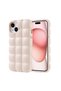 Case for iPhone 15 Glossy Flexible Silicone Zore Dom Dom Cover-White