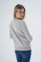 Gray 100% Organic Cotton Crew Neck Knitwear Sweater Blouse Trıst-6101 - 5