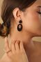 Women's Design Polymer Clay Textured Black Earrings - 2