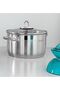 Arbel 24X14 cm Steel Pot with Glass Lid - 2