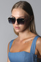 Rectangle Design Gold Frame Black Glass Women's Sunglasses UV400 Protection