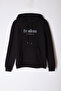 Black Regular/Normal Cut Puffy Letter Print Hooded Sweatshirt Tmnaw25Sw00105 - 6
