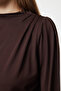 Brown Stand Collar Regular Fit Gipe Detail Stretchy Knitted Blouse Twoaw24Bz00022 - 4