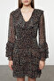 Limited Edition Brown Skirt Flounced Leopard Mini Chiffon Woven Dress Twoaw25El00286 - 5