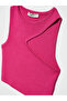 10173 Fuchsia Low-cut Collar Knitwear Top - 3