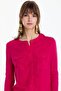 Viscose Women's Shirt with Pocket Detail - Fuchsia - 4