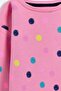 100% Cotton Polka Dot Printed Girl's Sweatshirt - Pink - 2