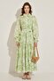 SOFT FLORAL LINEN DRESS - GREEN - 3