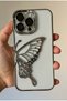 iPhone 14 Pro Max (6.7 Inch) Compatible with Camera Protector Watery Glitter 3D Relief Butterfly Figure Transparent - 4