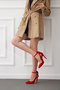 Wizard Bow Tie Detailed Red Suede 10 cm Women's Stiletto, High Heels - 5