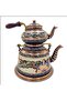 Large Nostalgic Enamel Teapot Embroidered