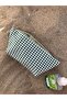 Dark Green Gingham Washable Zippered Single Eye Cloth Pen Holder Pencil Case Wallet Makeup Bag - 6