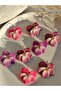 Special Design Handmade Violet Polymer Clay Flower Earrings - 4