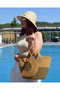 Jute Decorative Zippered 2-Piece Bag Bohemian Style Wallet, Washable, Zippered Bag, Women's Bag - 2
