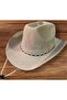 Thin Cloth Cowboy Trilby Hole Hat Drawstring Summer Unisex Women Men Adult - 2
