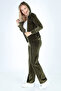 Women's Khaki Stoneless Wide Leg Velvet Suit - 2