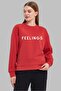 Intense Feelings Printed Unisex Oversize Hoodless Sweatshirt - Long Sleeve, Crew Neck - 4