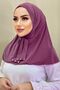 Women's Hijab Lilac Snap Neck Collar Hijab Bonnet Model Scarf Shawl - 2