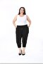 Large Size Soft Textured, Elastic Waist, Narrow Leg, Baggy Trousers - 4