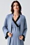 Long Sleeve Lycra Viscose Maternity Nightgown Dressing Gown Set - 4